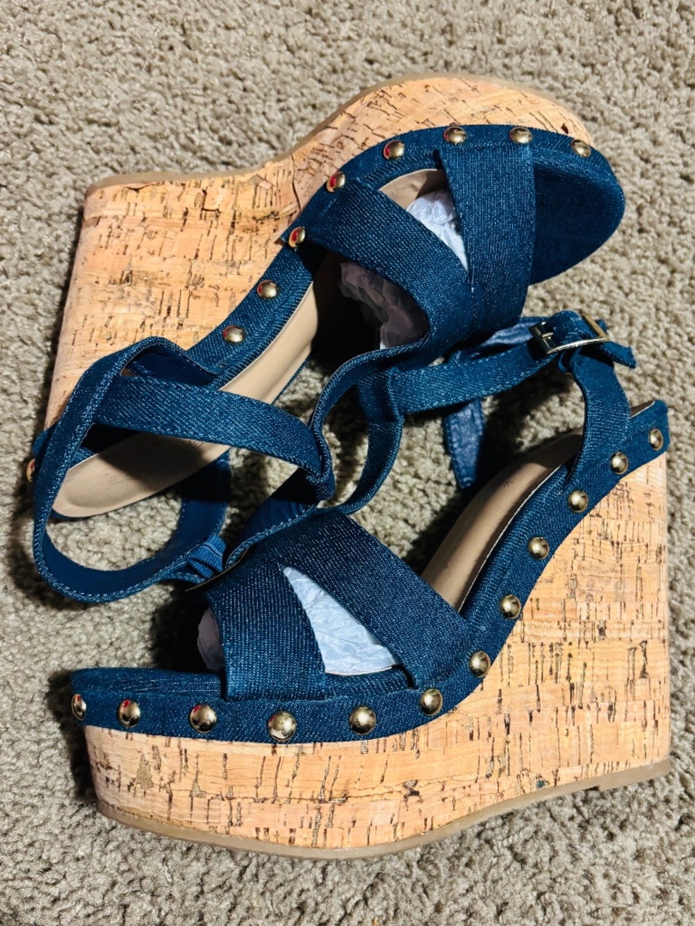 Denim wedges